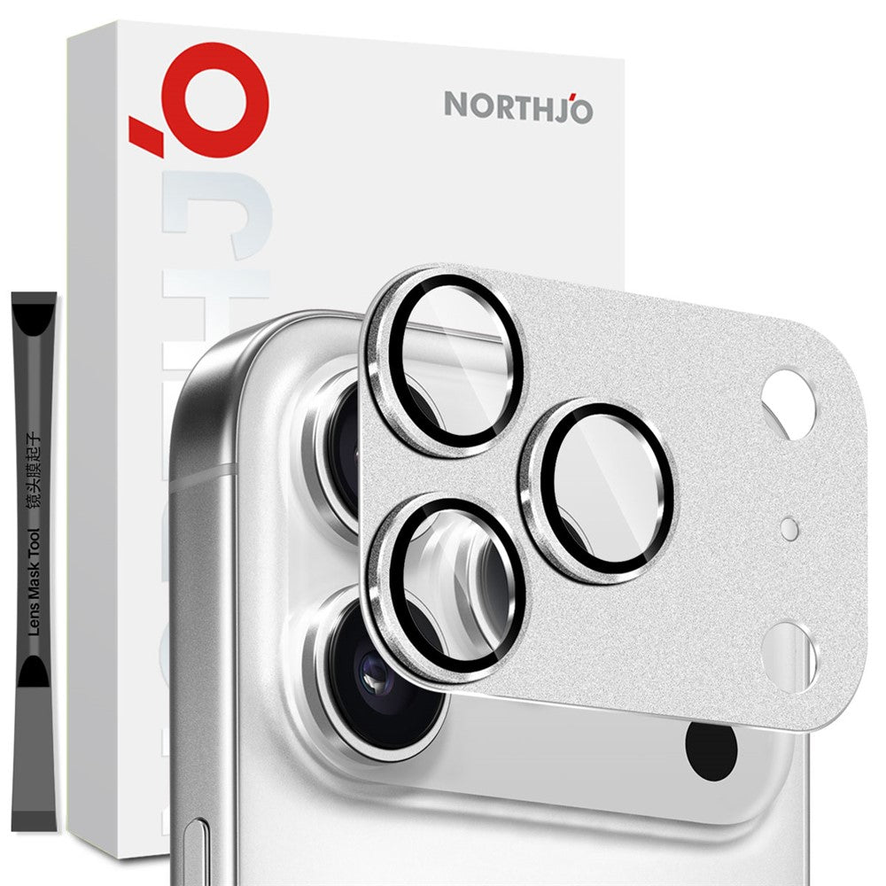 NORTHJO iPhone 17 Pro Max Kameralinsskydd Matt Metall/Glas - Silver