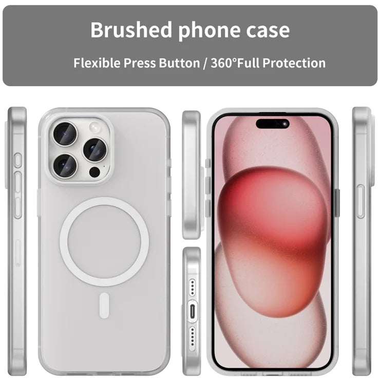 iPhone 15 Pro -läpinäkyvä mattapintainen ohut suojakuori puhelimelle - valkoinen