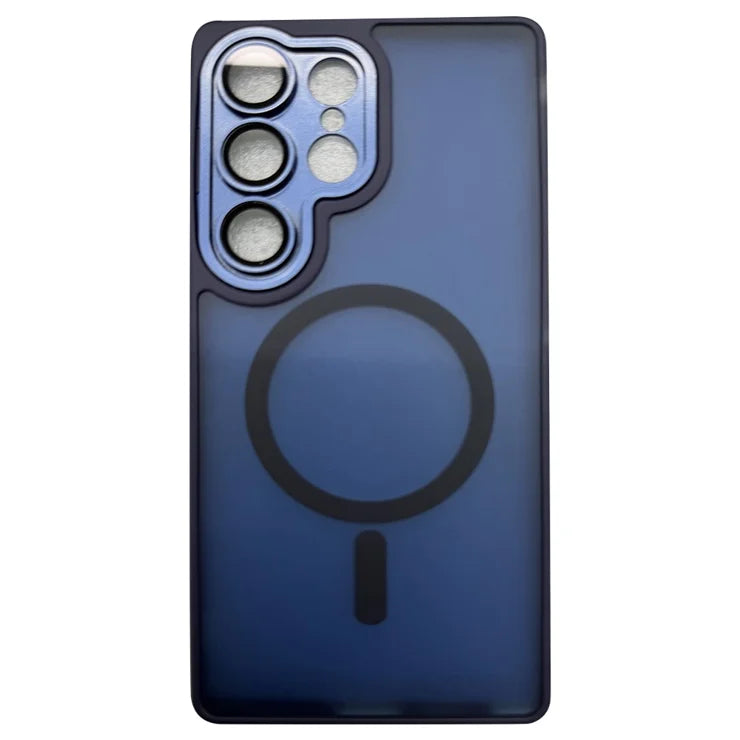 Samsung Galaxy S25 Ultra Case Compatible with MagSafe Skin-Touch PC + TPU Phone Cover - Dark Blue