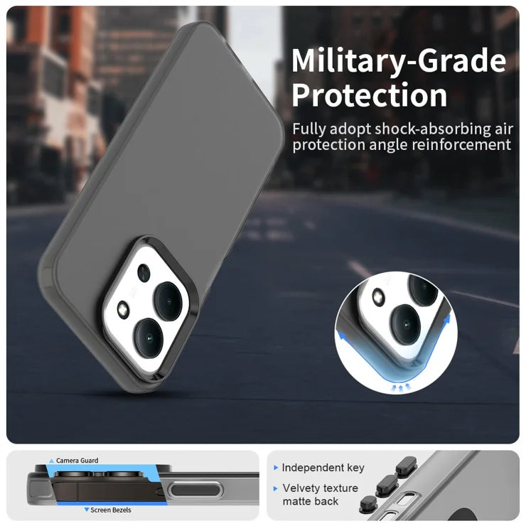 Xiaomi Redmi 15C 4G (Global) (171mm) cover PC + TPU + PET mat anti-drop telefonbagside - Sort