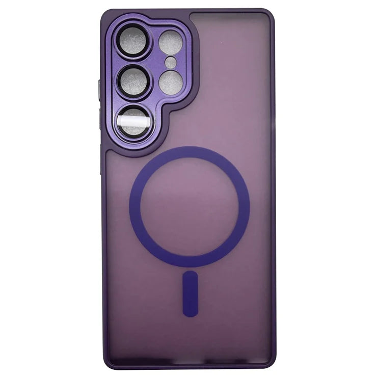 Samsung Galaxy S25 Ultra -kuoret, yhteensopiva MagSafen kanssa, ihonmyötäinen PC + TPU -puhelinkuori - violetti