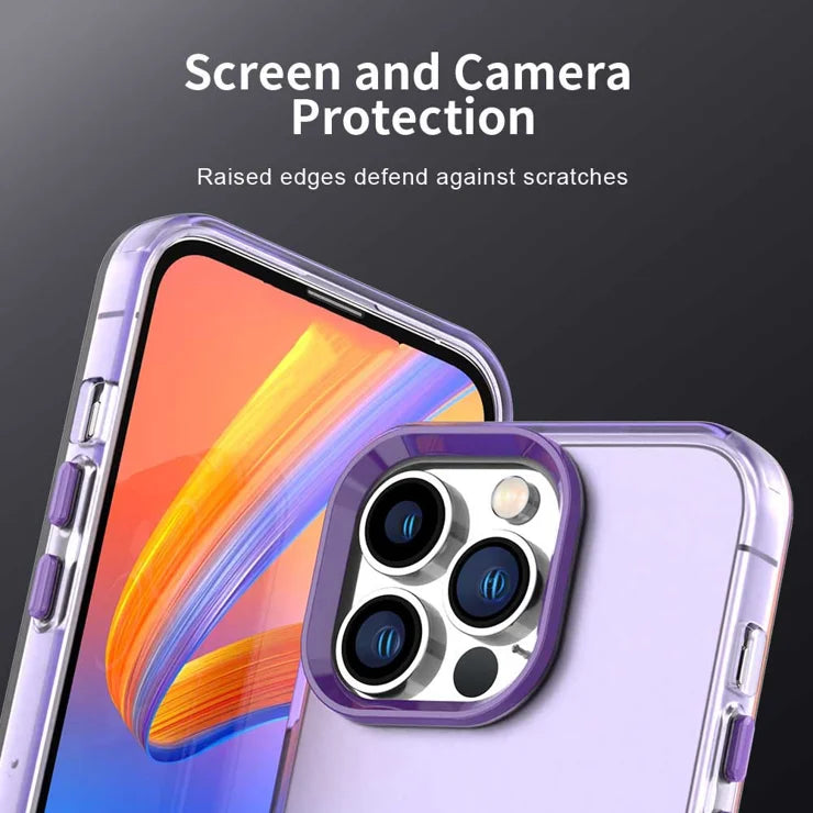 iPhone 15 Pro Max Cover PC+TPU+PET Mat Anti-dråbe Telefon Bagsidecover - Lilla