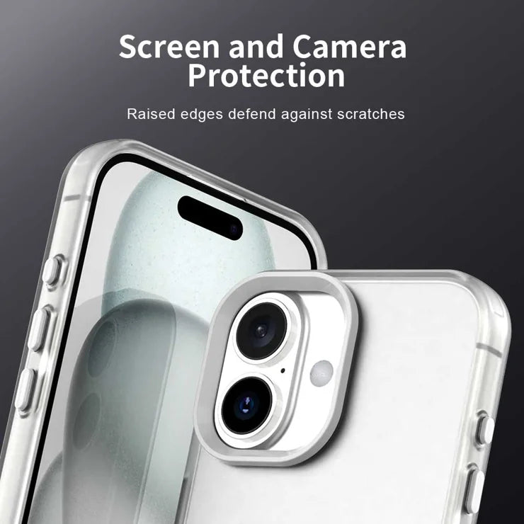 iPhone 17 Case PC + TPU + PET Matte Anti-Drop Phone Back Cover - White