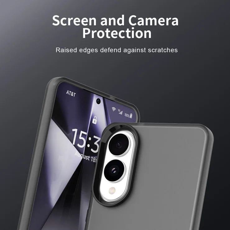 Samsung Galaxy S25 Edge Cover PC + TPU + PET Mat Anti-Drop Telefon Bagcover - Sort