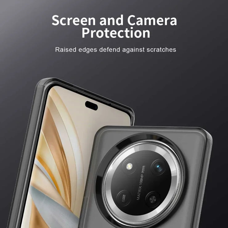 Honor Magic7 Lite 5G / X9c 5G / X60 Pro 5G suojakuori PC+TPU+PET mattapintainen pudotuksenkestävä takakansi - Musta