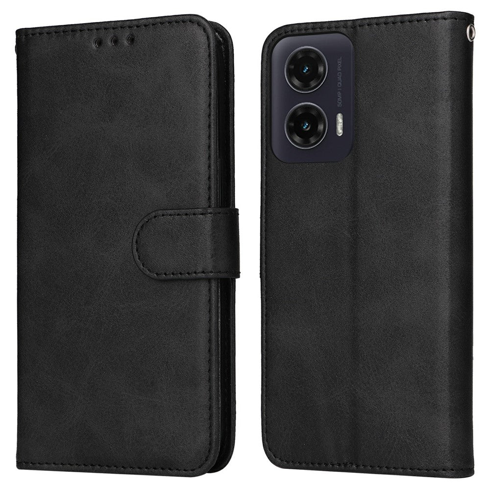 Motorola Moto G35 5G Plånboksfodral Läder - Svart