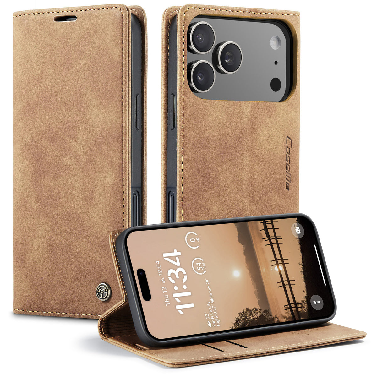 CASEME 013 iPhone 18 Pro Max / 17 Pro Max Plånboksfodral - Brun