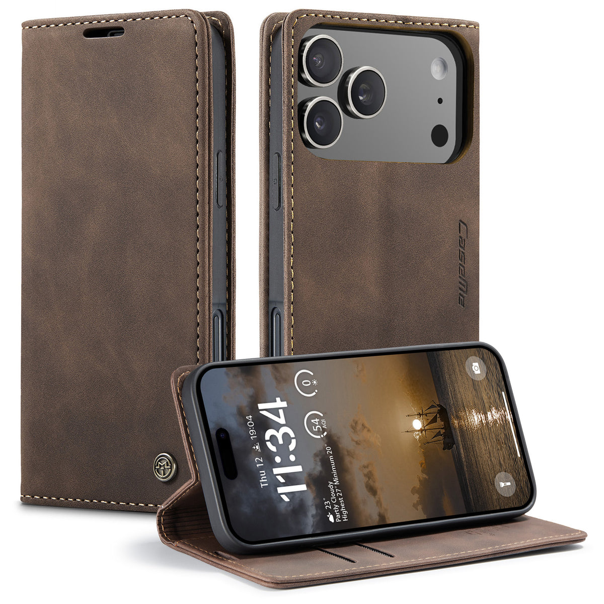 CASEME 013 iPhone 18 Pro Max / 17 Pro Max Plånboksfodral - Kaffe