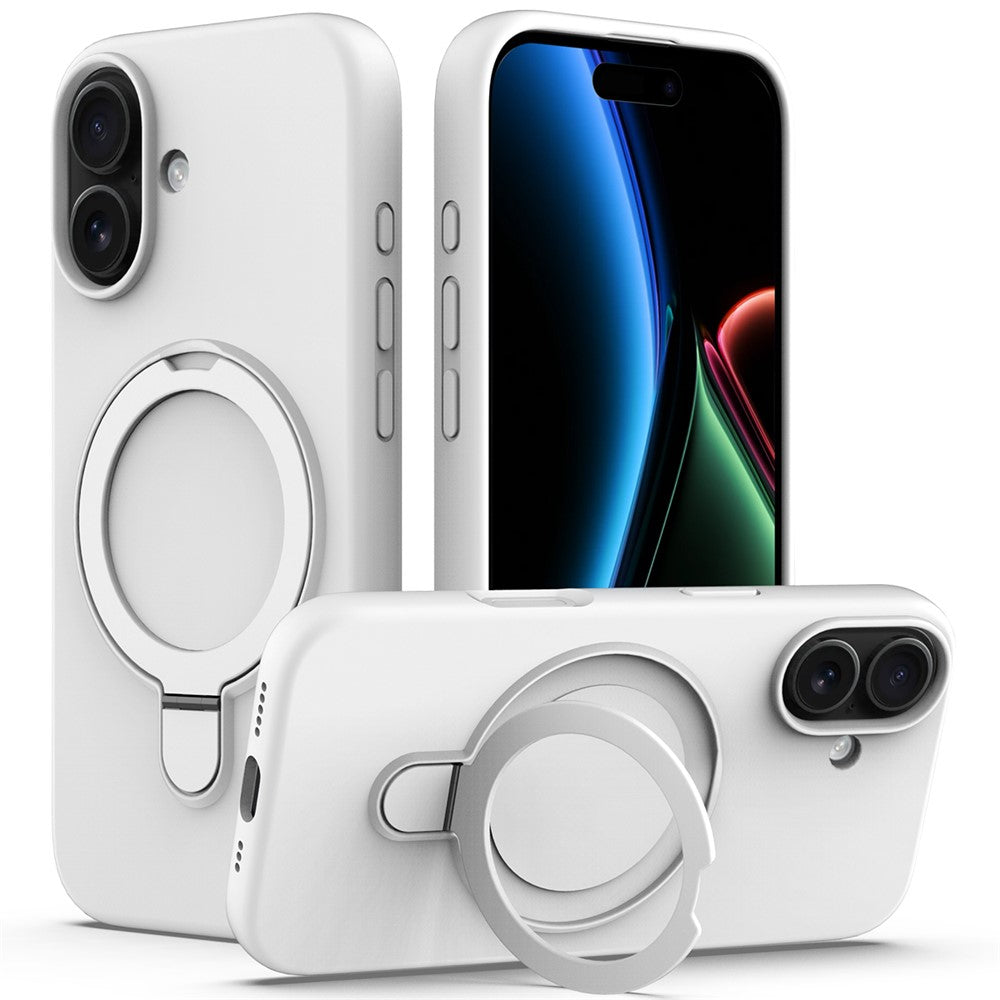 iPhone 17 Skal MagSafe med Ställ PC/Silikon - Vit