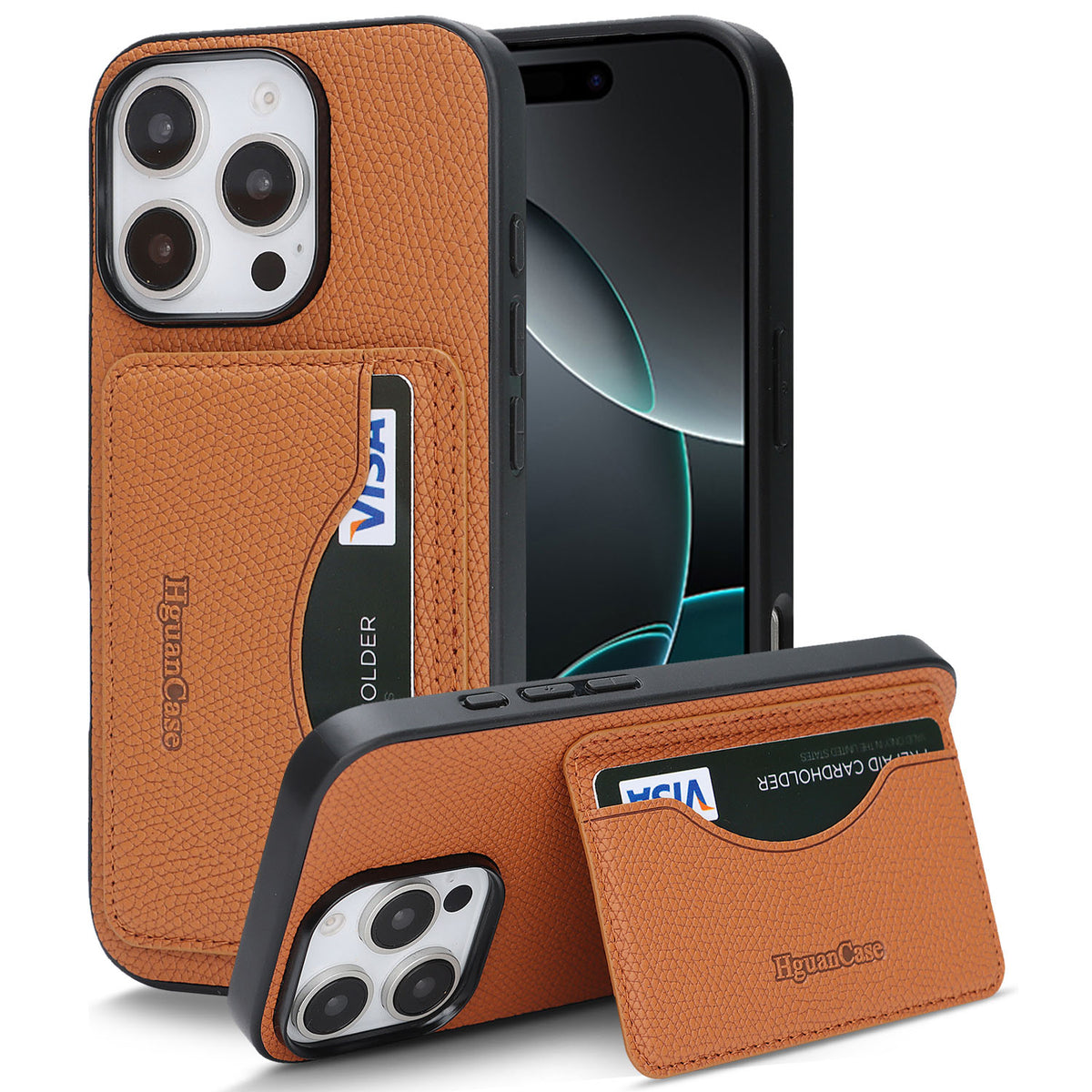HGUANCASE iPhone 16 Pro Max Vintageskal i Läder - Brun
