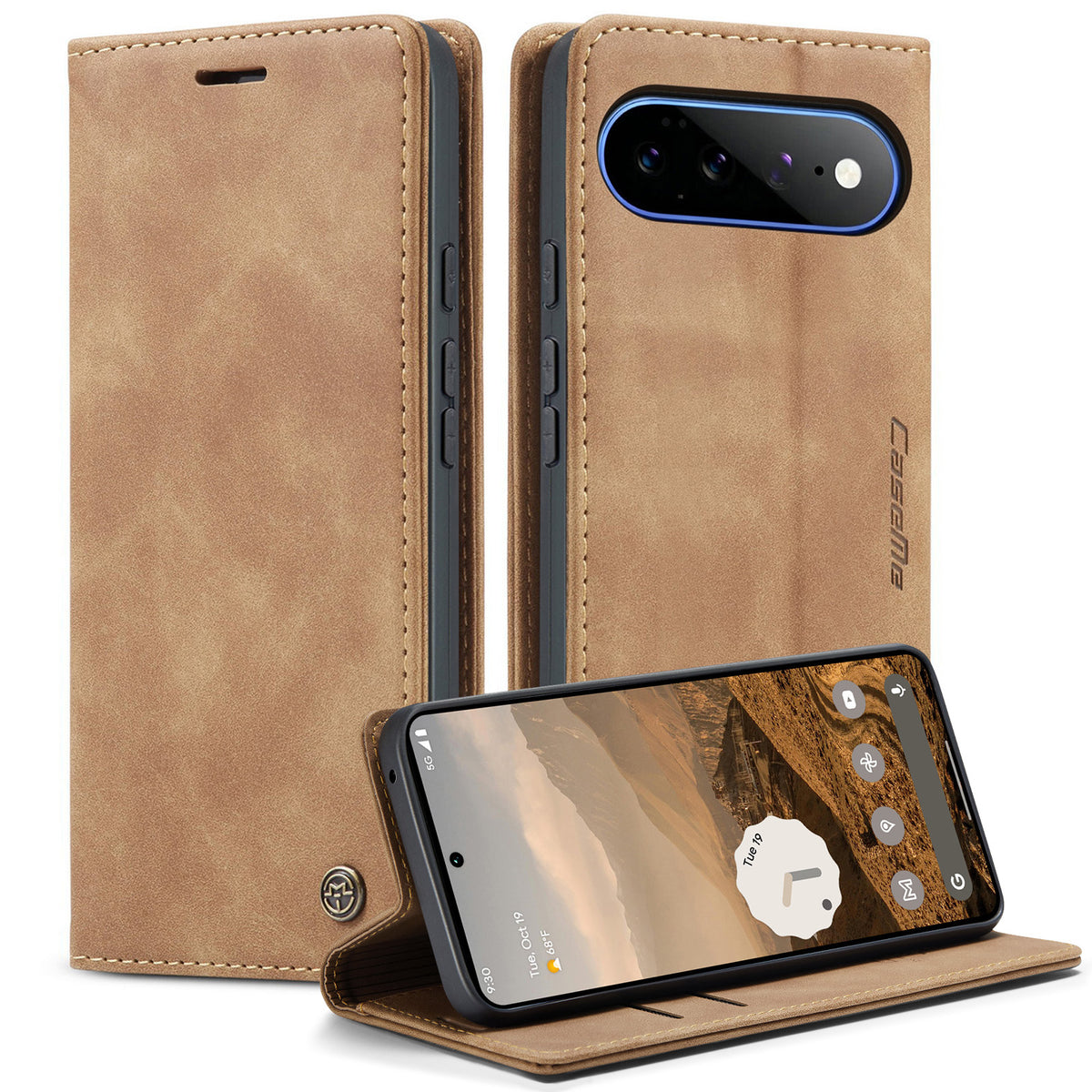 CASEME 013 Google Pixel 11 Pro XL Plånboksfodral - Brun
