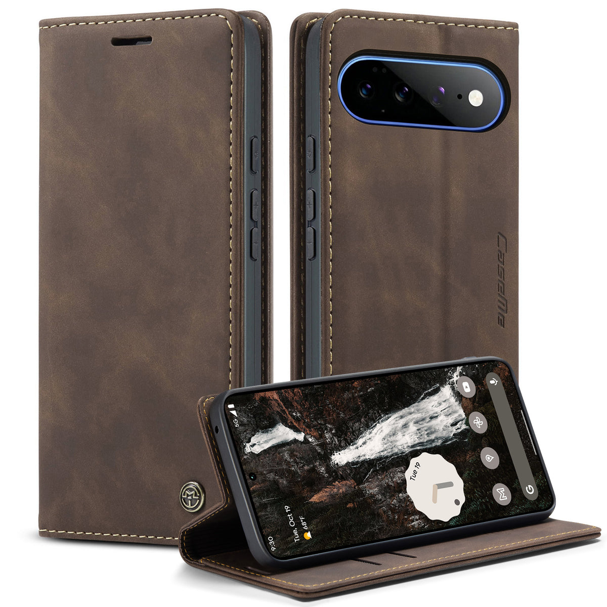 CASEME 013 Google Pixel 11 Pro XL Plånboksfodral - Kaffe
