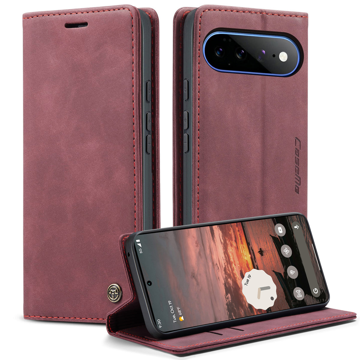CASEME 013 Google Pixel 11 Pro XL Plånboksfodral - Röd