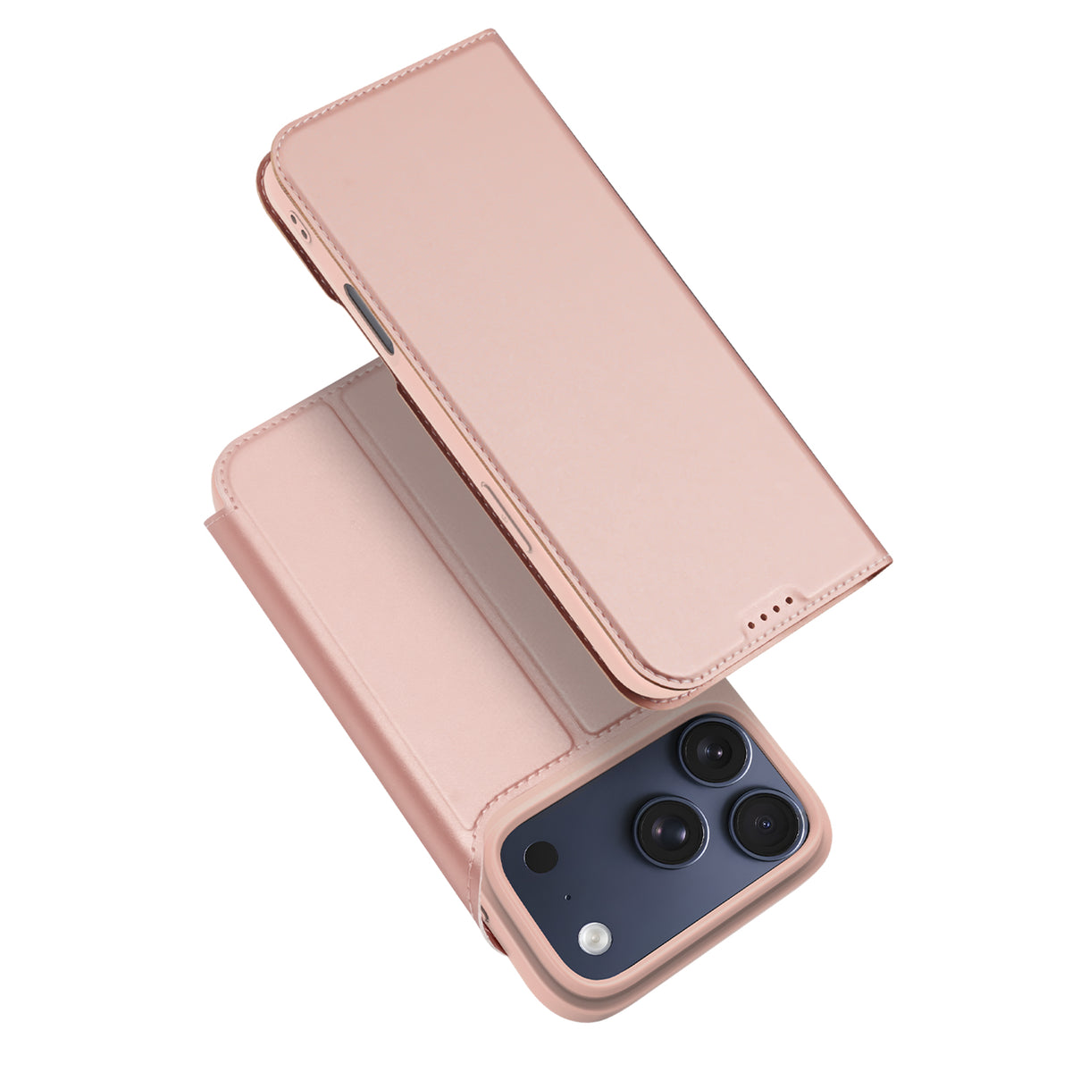 DUX DUCIS Skin Pro iPhone 18 Pro Läderfodral med Ställ - Rosa