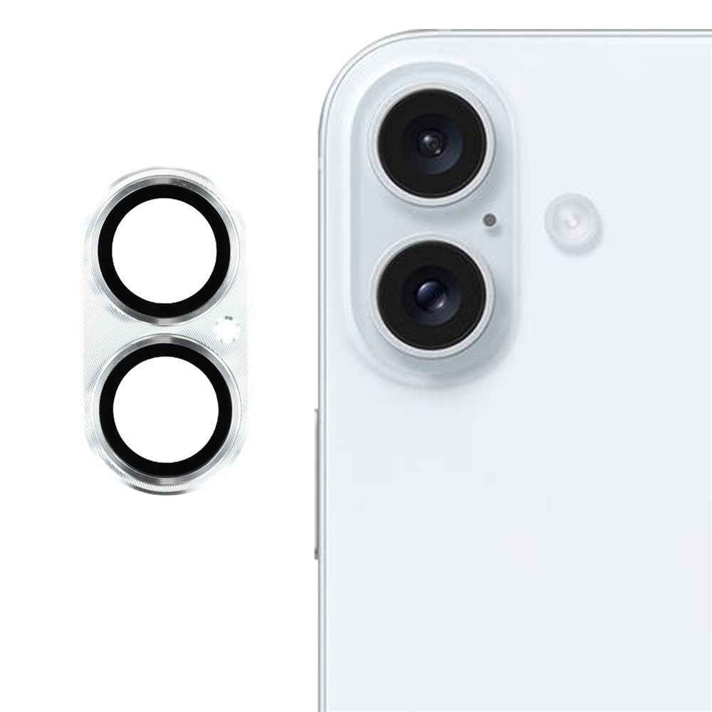 iPhone 17 Kameralinsskydd i Metall & Härdat Glas - Silver