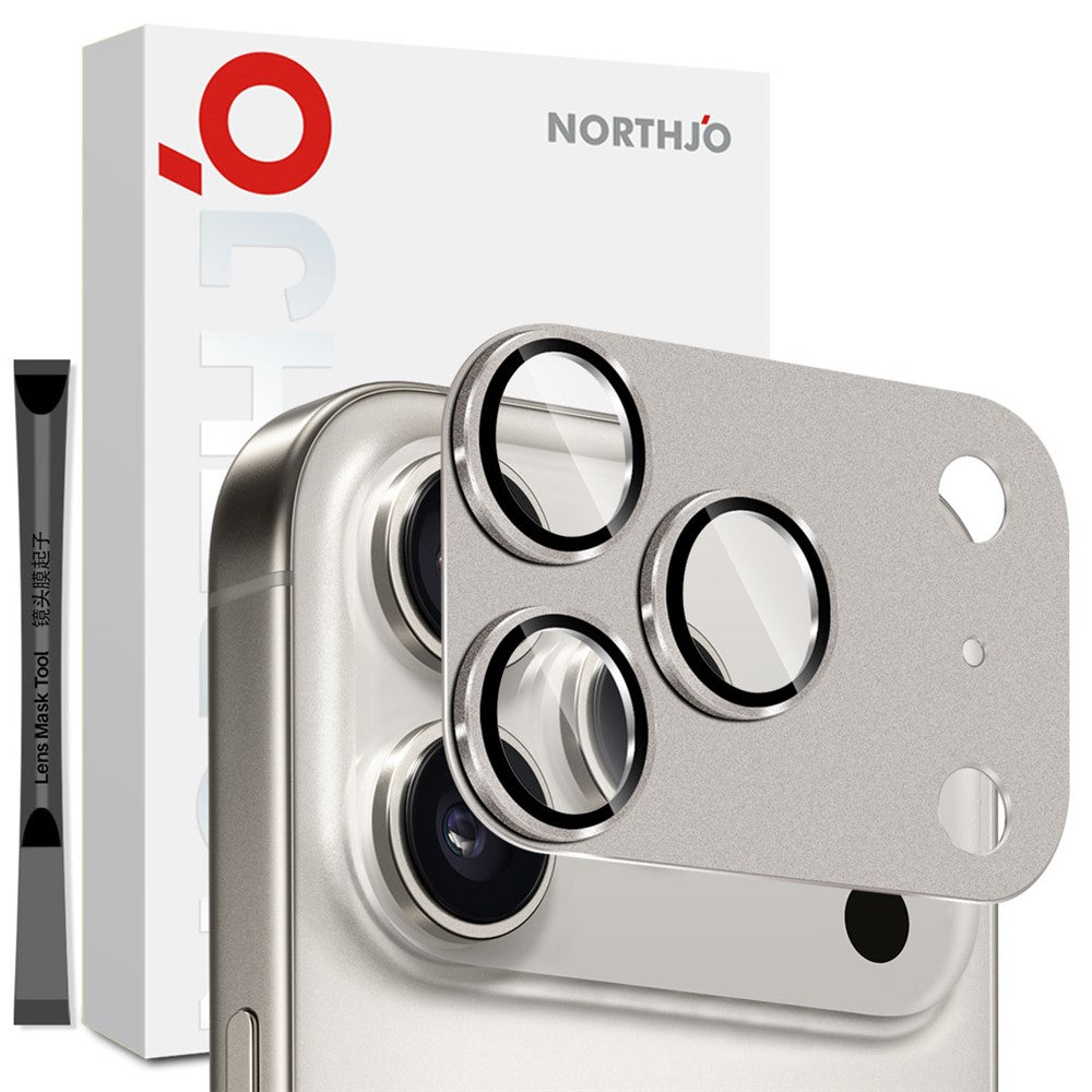 NORTHJO iPhone 17 Pro Max Kameralinsskydd Matt Metall/Glas - Grå