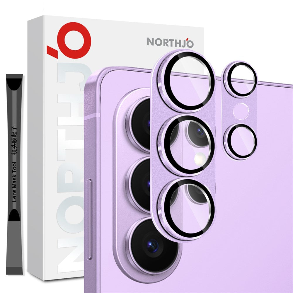 NORTHJO Samsung Galaxy S26 Ultra Kameralinsskydd Matt Metall/Glas - Lila
