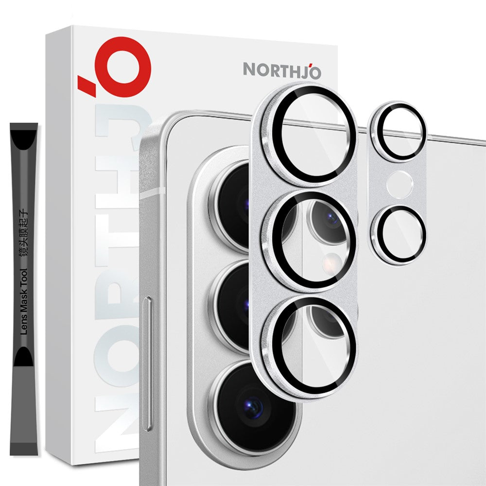 NORTHJO Samsung Galaxy S26 Ultra Kameralinsskydd Matt Metall/Glas - Silver