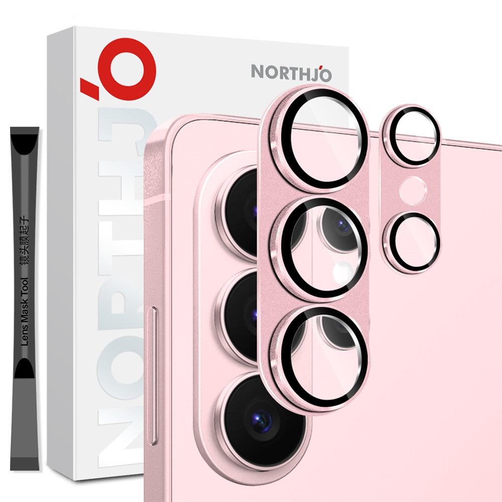 NORTHJO Samsung Galaxy S26 Ultra Kameralinsskydd Matt Metall/Glas - Rosa