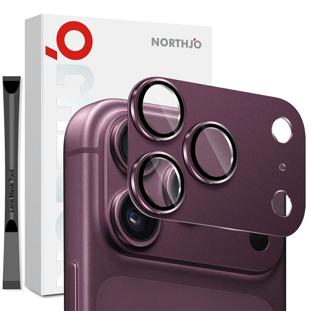 NORTHJO iPhone 18 Pro Max Kameralinsskydd Matt Metall/Glas - Lila