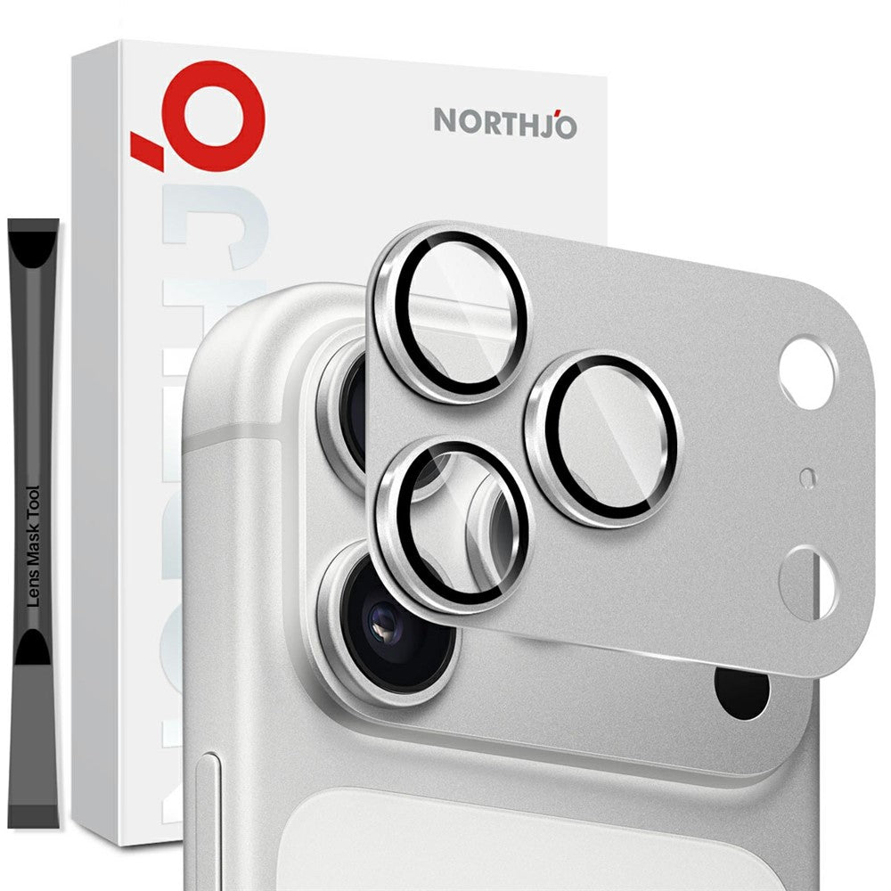 NORTHJO iPhone 18 Pro Kameralinsskydd Matt Metall/Glas - Silver