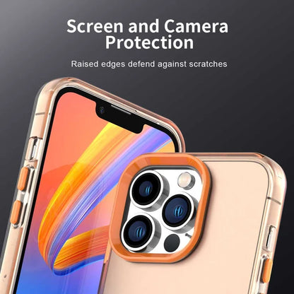 iPhone 13 Pro Case PC+TPU+PET Matte Anti-Drop Phone Back Cover - Orange