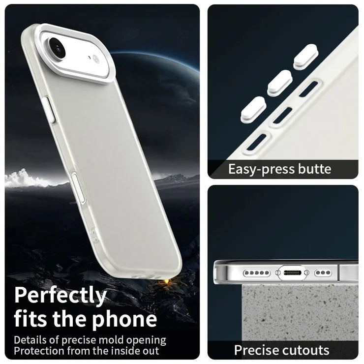 For iPhone Air Case PC + TPU + PET Matte Anti-Drop Phone Back Cover - White