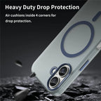 iPhone 16 Case Compatible with MagSafe TPU + PC Slim Matte Translucent Phone Cover - Dark Blue