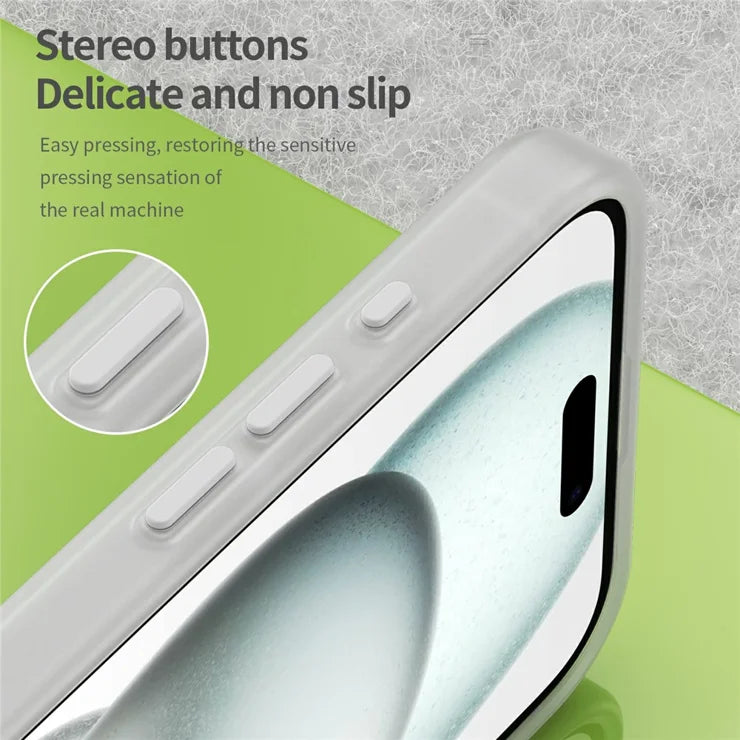 iPhone 16 Plus Case Compatible with MagSafe TPU + PC Slim Matte Translucent Phone Cover - White