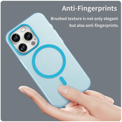 Magnetic Case for iPhone 14 Pro Max Compatible with MagSafe Translucent Matte Back Cover - Blue