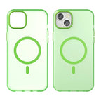 iPhone 15 Plus / 14 Plus Magnetic Case Translucent Matte Anti-Fingerprint Phone Cover - Fluorescent Green