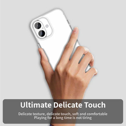 iPhone 16 Case PC+TPU+PET Matte Anti-Drop Phone Back Cover - White