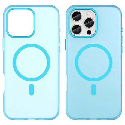iPhone 16 Pro Max Case Compatible with MagSafe TPU + PC Slim Matte Translucent Phone Cover - Blue