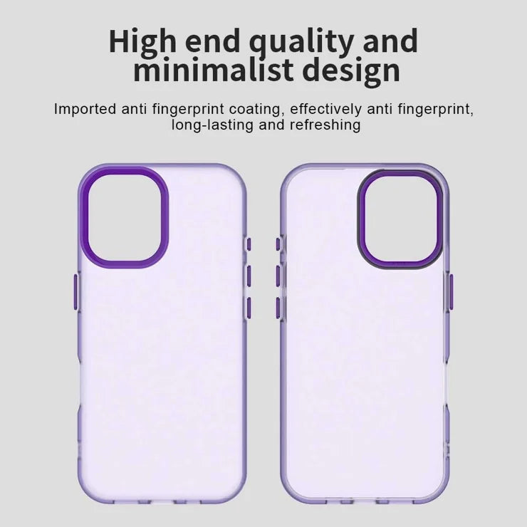 iPhone 17 Case PC + TPU + PET Matte Anti-Drop Phone Back Cover - Purple