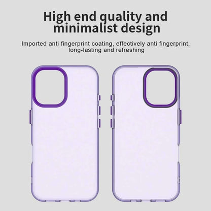 iPhone 17 Case PC + TPU + PET Matte Anti-Drop Phone Back Cover - Purple