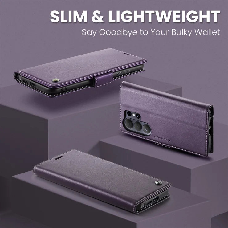 CASEME For Samsung Galaxy S26 Ultra Case 023 Series RFID Blocking Glossy Stand Phone Cover - Purple