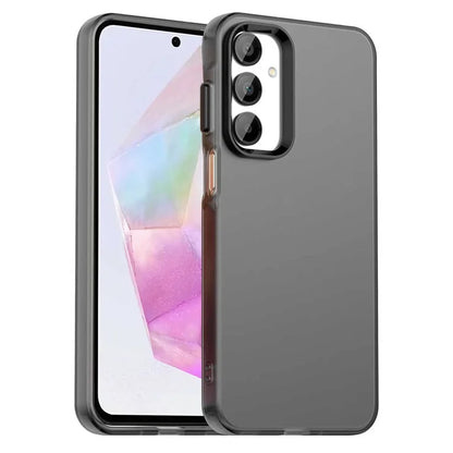 Samsung Galaxy A55 5G -suojakuori PC+TPU+PET, mattapintainen, putoamisenkestävä takakansi – musta