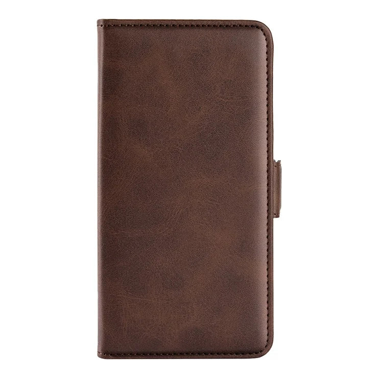 For iPhone 17 Pro Case Calf Texture Leather Wallet Phone Cover - Brown