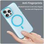 iPhone 15 Pro Case Translucent Matte Back Slim Phone Cover - Blue