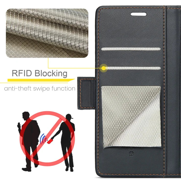 CASEME For Samsung Galaxy S26 Ultra Case  023 Series RFID Blocking Glossy Stand Phone Cover - Black