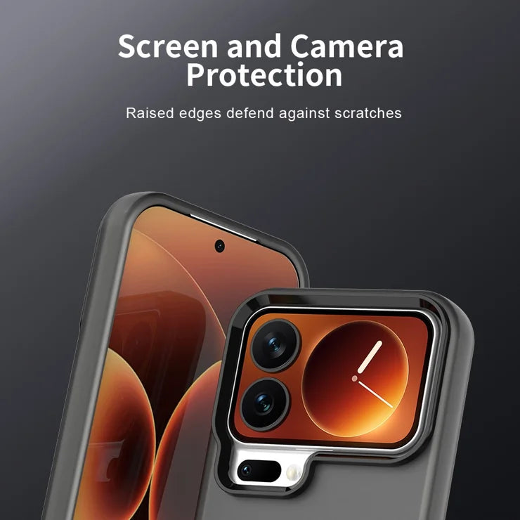 Xiaomi 17 Pro Case PC + TPU + PET Matte Anti-Drop Phone Back Cover - Black