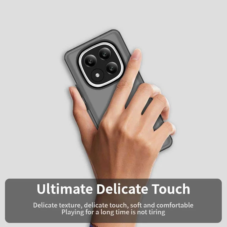 Xiaomi Redmi Note 14 Pro+ 5G Case PC+TPU+PET Matte Anti-Drop Phone Back Cover - Black