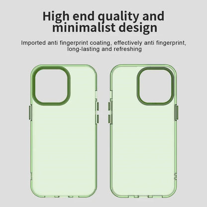 iPhone 13 Pro Max Case PC+TPU+PET Matte Anti-Drop Phone Back Cover - Green