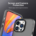 iPhone 15 Pro Case PC+TPU+PET Matte Anti-Drop Phone Back Cover - Black