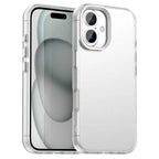 iPhone 17 Case PC + TPU + PET Matte Anti-Drop Phone Back Cover - White