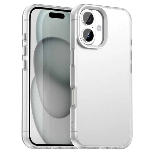 iPhone 17 Case PC + TPU + PET Matte Anti-Drop Phone Back Cover - White