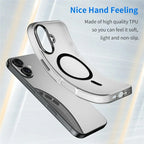 iPhone 16 Case Compatible with MagSafe TPU + PC Slim Matte Translucent Phone Cover - Black