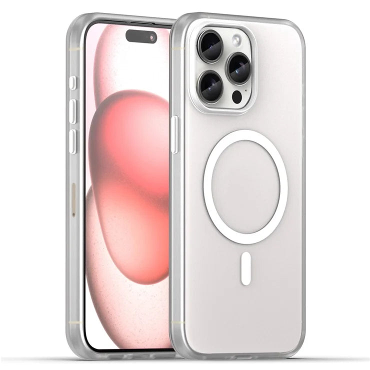 iPhone 15 Pro Case Translucent Matte Back Slim Phone Cover - White