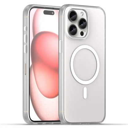 iPhone 15 Pro Case Translucent Matte Back Slim Phone Cover - White