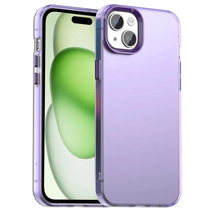 iPhone 15 Case PC+TPU+PET Matte Anti-Drop Phone Back Cover - Purple